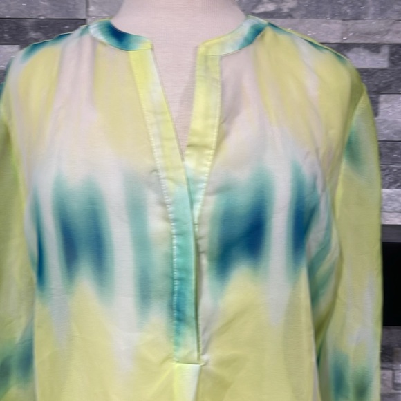 FRED DAVID MULTI COLOR BUTTON DOWN TOP SHIRT BLOUSE XL - Picture 2 of 9
